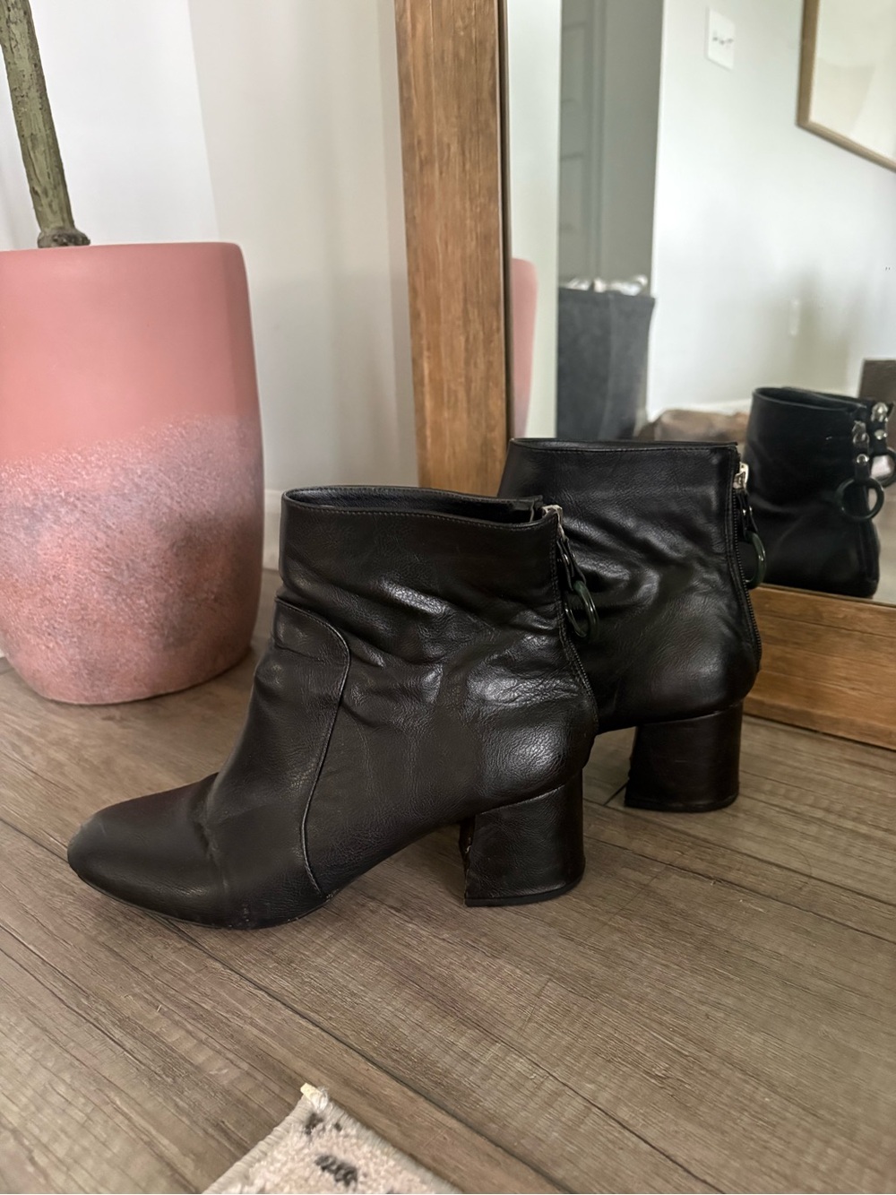 Urban Outfitters Women's Black Leather Ankle Boots